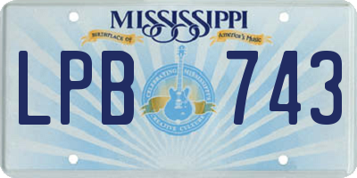 MS license plate LPB743