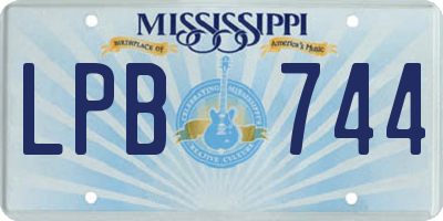 MS license plate LPB744