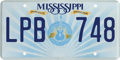 MS license plate LPB748