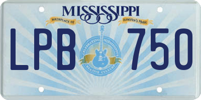 MS license plate LPB750