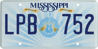 MS license plate LPB752