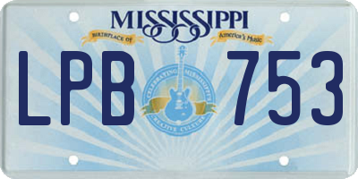 MS license plate LPB753
