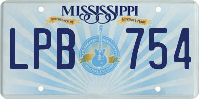 MS license plate LPB754