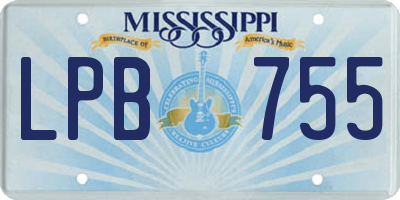 MS license plate LPB755