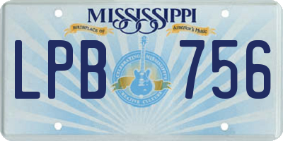 MS license plate LPB756