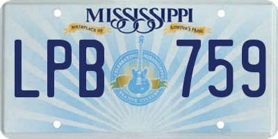 MS license plate LPB759