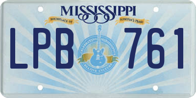 MS license plate LPB761