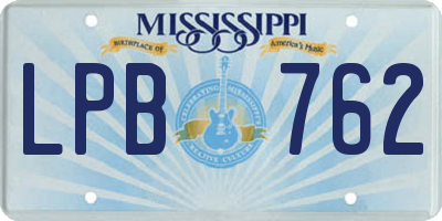 MS license plate LPB762