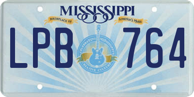 MS license plate LPB764