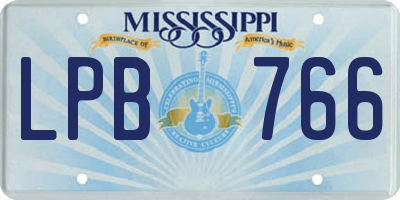 MS license plate LPB766