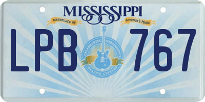 MS license plate LPB767