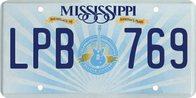 MS license plate LPB769