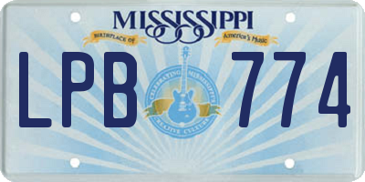 MS license plate LPB774