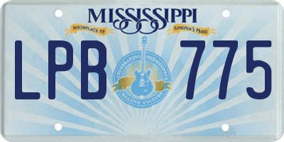 MS license plate LPB775