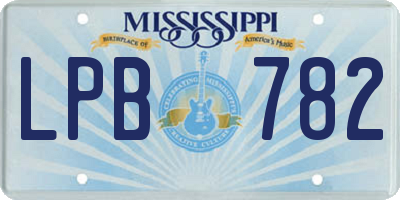 MS license plate LPB782