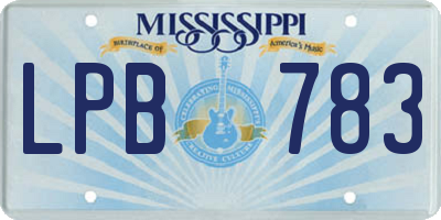 MS license plate LPB783
