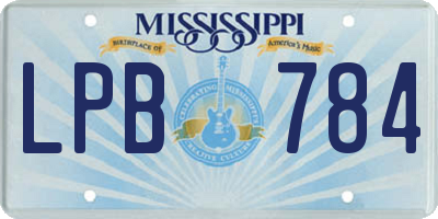 MS license plate LPB784
