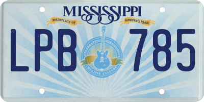 MS license plate LPB785