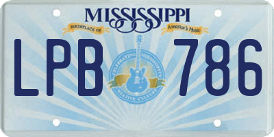 MS license plate LPB786