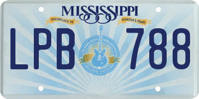 MS license plate LPB788