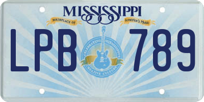 MS license plate LPB789