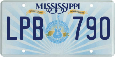 MS license plate LPB790