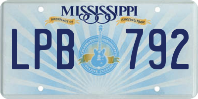 MS license plate LPB792