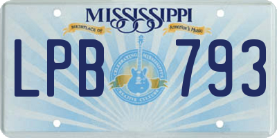 MS license plate LPB793