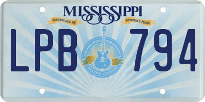 MS license plate LPB794