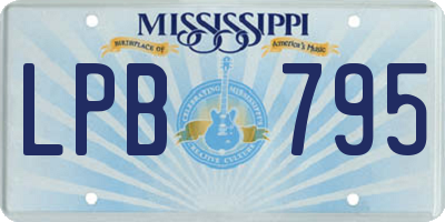 MS license plate LPB795