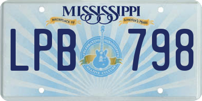 MS license plate LPB798