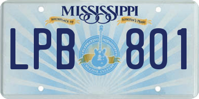 MS license plate LPB801