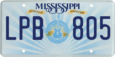 MS license plate LPB805