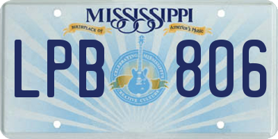 MS license plate LPB806