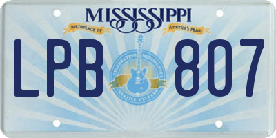 MS license plate LPB807
