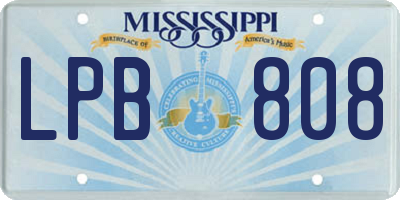 MS license plate LPB808