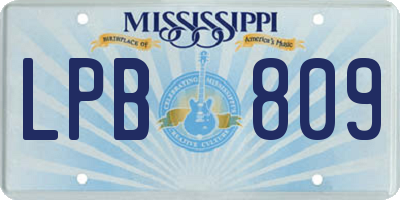 MS license plate LPB809