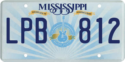 MS license plate LPB812