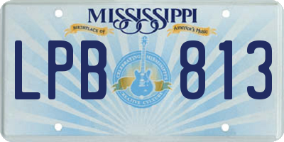 MS license plate LPB813
