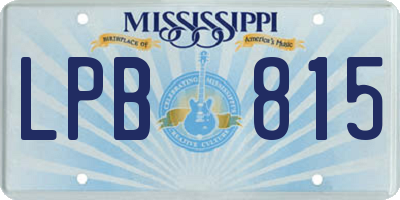 MS license plate LPB815