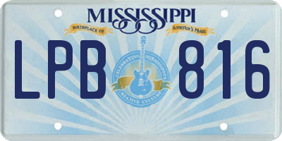 MS license plate LPB816