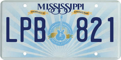 MS license plate LPB821