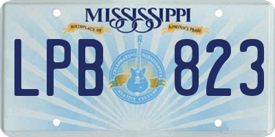 MS license plate LPB823