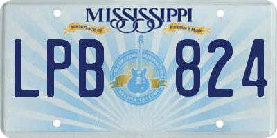 MS license plate LPB824