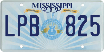 MS license plate LPB825