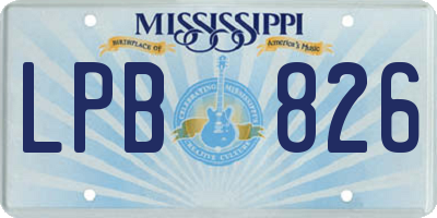MS license plate LPB826