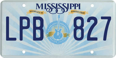 MS license plate LPB827