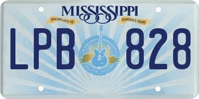 MS license plate LPB828