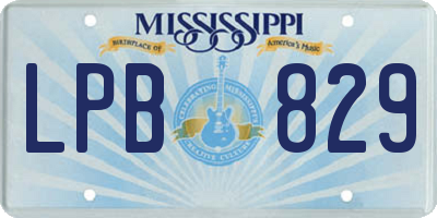 MS license plate LPB829