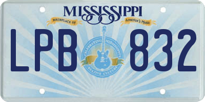 MS license plate LPB832